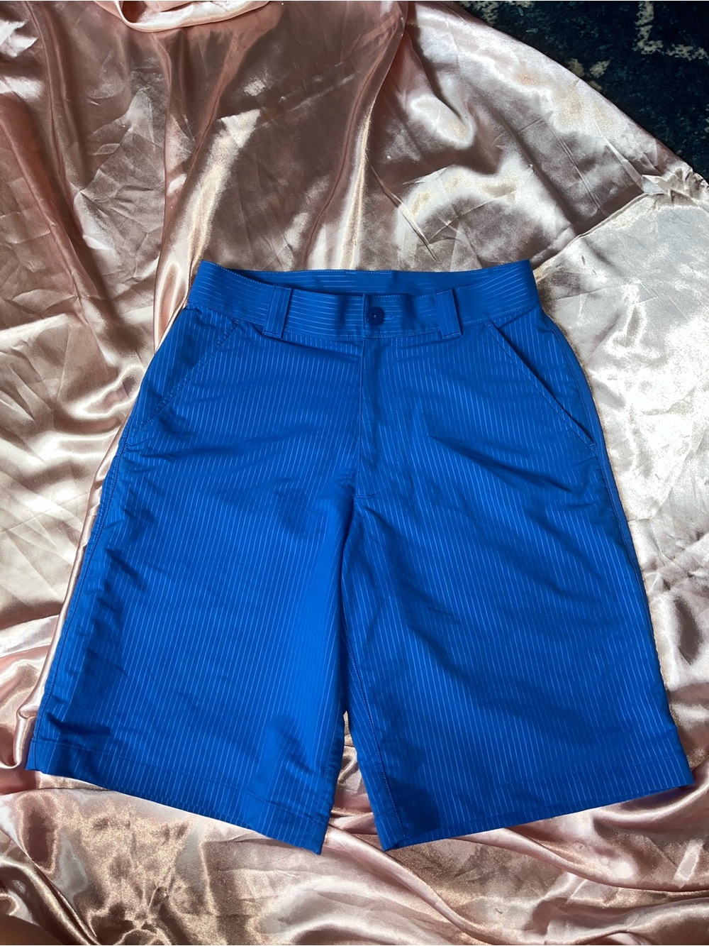 Under Armour Royal Blue Pinstripe Flat Front Shorts
